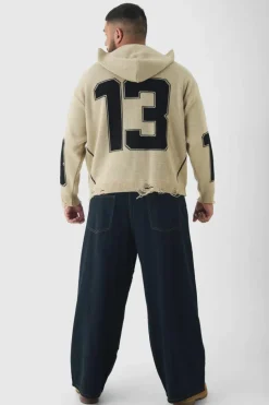 Clearance boohooMAN Plus Baggy Fit Contrast Stitch Carpenter Trousers in black