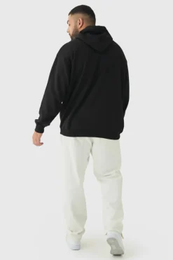 Cheap boohooMAN Plus 8 Ball Embroidered Hoodie black