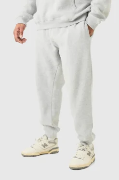 Cheap boohooMAN Plus Basic Slim Fit Jogger In grey marl