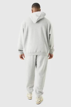 Cheap boohooMAN Plus Basic Slim Fit Jogger In grey marl