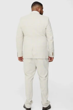 Flash Sale boohooMAN Plus Checked Skinny Fit Blazer stone