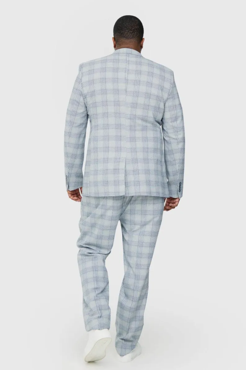 Hot boohoo Plus Checked Skinny Fit Suit grey
