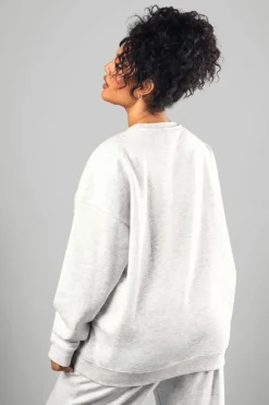 New boohoo Plus Dsgn Studio Embroidered Oversized Sweatshirt ash grey