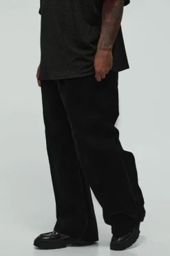 New boohooMAN Plus Flocked Denim Relaxed Fit Jeans black