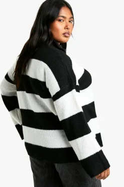 Discount boohoo Plus Half Zip Soft Knit Jumper black