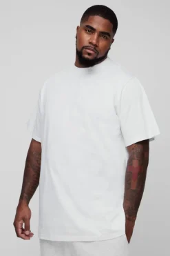 Cheap boohooMAN Plus Longline Basic T-Shirt white