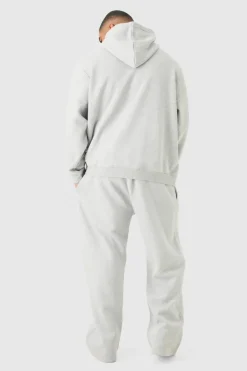 Best Sale boohooMAN Plus Man Signature Relaxed Fit Jogger In grey marl