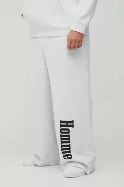 Flash Sale boohooMAN Plus Motorsport Wide Leg Joggers grey marl