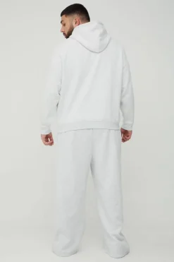 Flash Sale boohooMAN Plus Motorsport Wide Leg Joggers grey marl