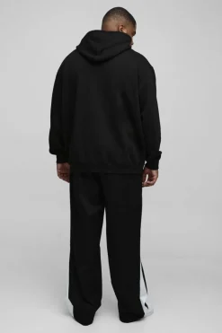 Hot boohooMAN Plus Nas License Print Hoodie black