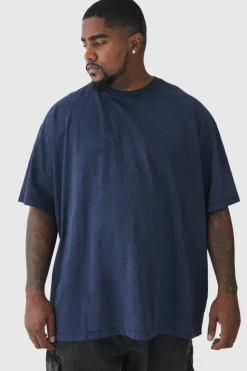 Hot boohooMAN Plus Oversized Acid Wash T-Shirt charcoal
