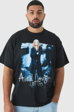 Flash Sale boohooMAN Plus Oversized Avril Lavigne License Print T-Shirt black