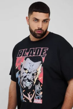 Fashion boohooMAN Plus Oversized Blade Comic License Print T-Shirt black