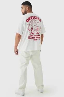 Flash Sale boohooMAN Plus Oversized Cherry Graphic T-Shirt white