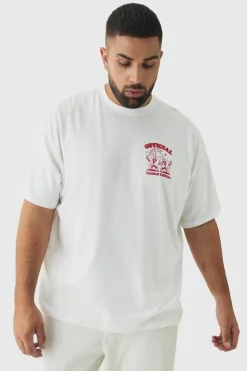 Flash Sale boohooMAN Plus Oversized Cherry Graphic T-Shirt white