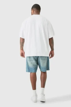 Hot boohooMAN Plus Oversized Crew Neck T-shirt white