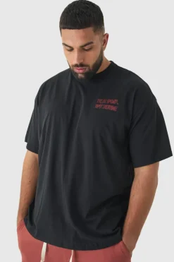 Fashion boohooMAN Plus Oversized Deadpool Wolverine License T-Shirt black