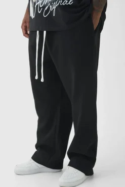 Best boohooMAN Plus Oversized Drop Crotch Jogger black