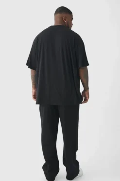 Best boohooMAN Plus Oversized Drop Crotch Jogger black