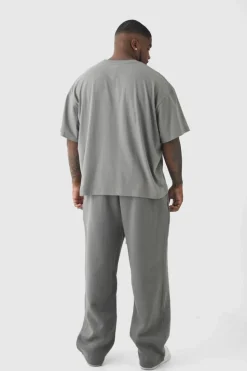 Best boohooMAN Plus Oversized Drop Crotch Jogger charcoal