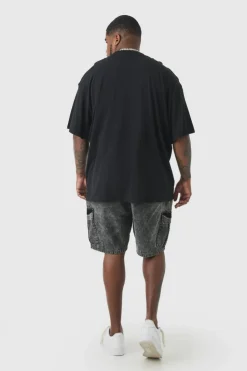 Clearance boohooMAN Plus Oversized Floral Mask T-shirt black