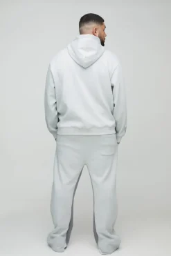 Hot boohooMAN Plus Oversized Man Paint Splatter Hoodie grey