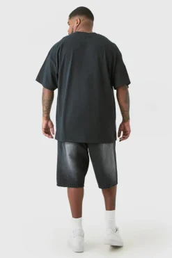 Best Sale boohooMAN Plus Oversized Mickey Mouse License T-shirt in black