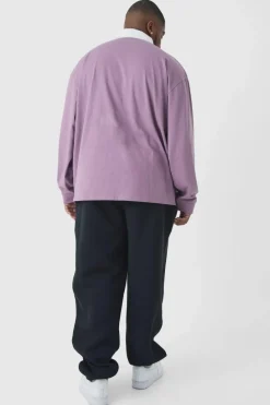 Outlet boohooMAN Plus Oversized MMXIII Embossed Jogger black
