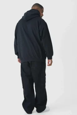Flash Sale boohooMAN Plus Oversized Nirvana License Print Hoodie black