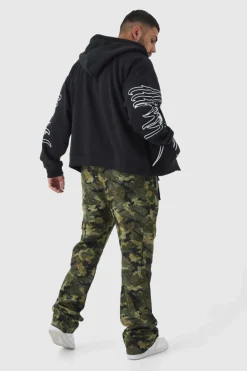 Discount boohooMAN Plus Oversized Official Man Print Hoodie black