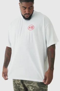 Best Sale boohooMAN Plus Oversized Steamed Dumplings Graphic T-Shirt white