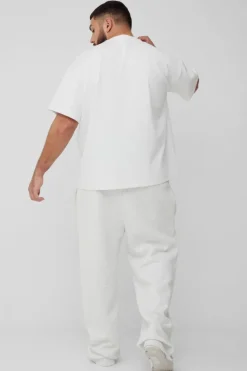 Shop boohooMAN Plus Oversized Super Heavy Premium T-shirt white