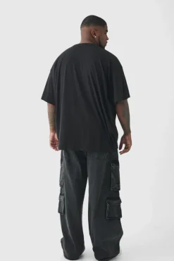 Cheap boohooMAN Plus Oversized Tupac License Print T-Shirt black
