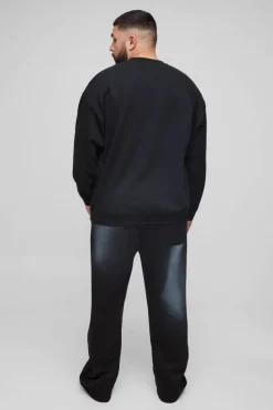 Flash Sale boohooMAN Plus Oversized Tupac License Print Sweatshirt black