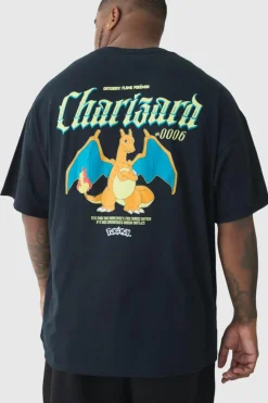 Best boohooMAN Plus Pokemon Charizard License Back Print T-shirt black