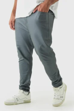 Flash Sale boohooMAN Plus PU Coated Super Skinny Jeans charcoal