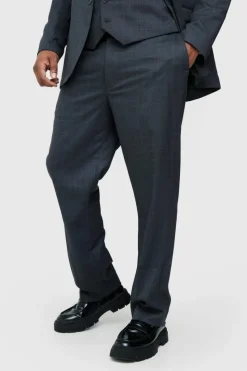 Store boohoo Plus Regular Fit Suit in charcoal