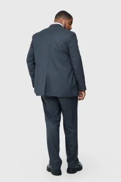 Store boohoo Plus Regular Fit Suit in charcoal