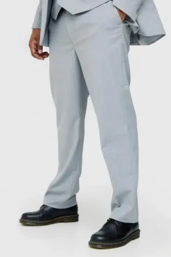 Best Sale boohooMAN Plus Regular Fit Suit Trouser In grey