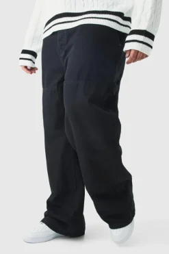 Discount boohooMAN Plus Relaxed Fit Carpenter Jeans true black