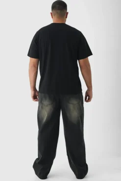 Best boohooMAN Plus Relaxed Fit Jeans brown