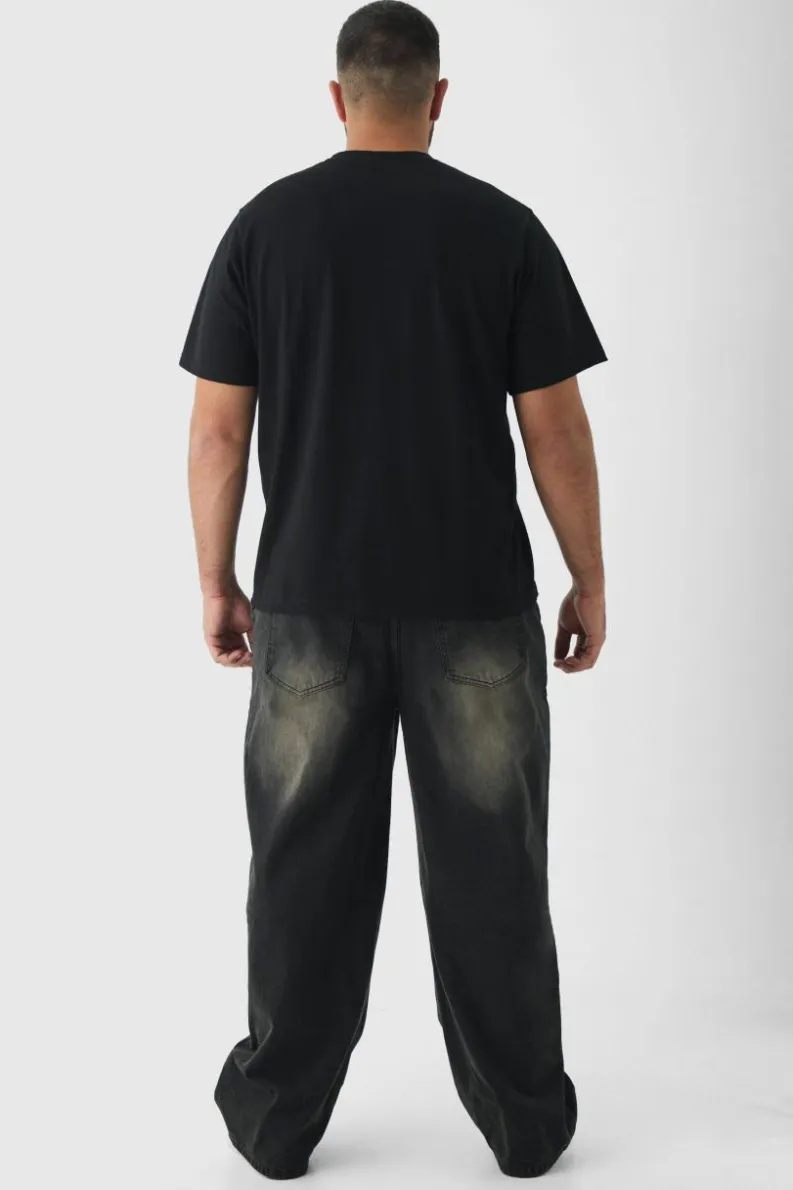 Best boohooMAN Plus Relaxed Fit Jeans brown
