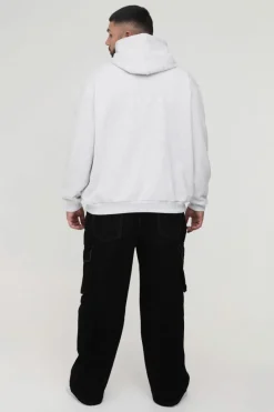 Cheap boohooMAN Plus Relaxed Rigid Cargo Jeans black
