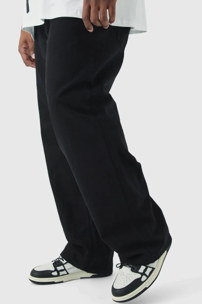 Flash Sale boohooMAN Plus Relaxed Rigid Jeans true black