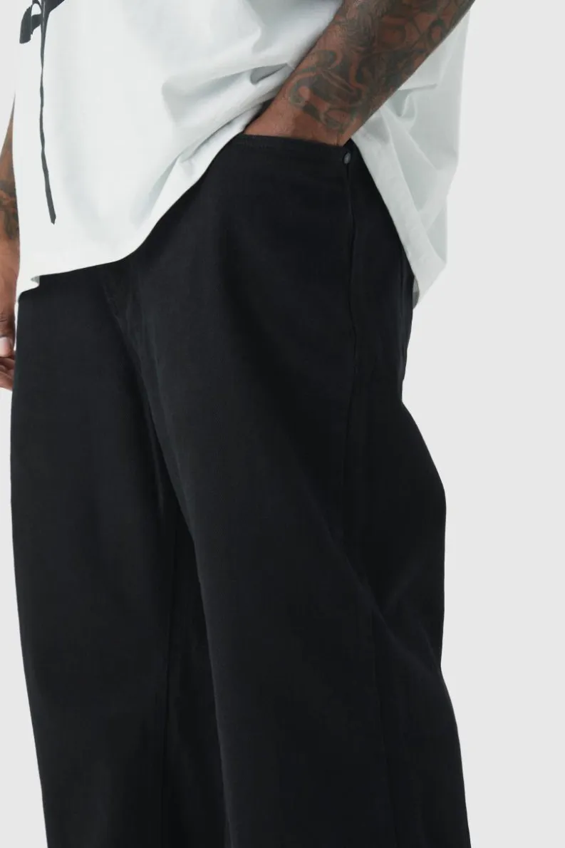 Flash Sale boohooMAN Plus Relaxed Rigid Jeans true black