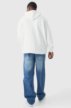 Fashion boohooMAN Plus Relaxed Rigid Jeans mid blue