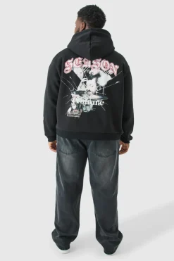 Store boohooMAN Plus Relaxed Rigid Jeans charcoal