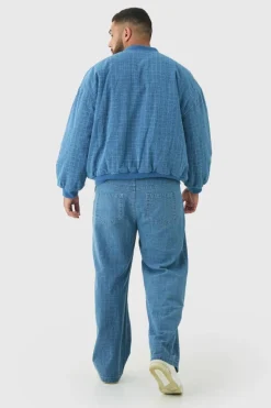 Best boohooMAN Plus Ripstop Relaxed Fit Jeans mid wash