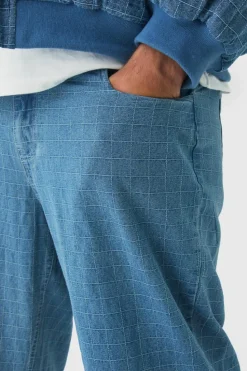 Best boohooMAN Plus Ripstop Relaxed Fit Jeans mid wash