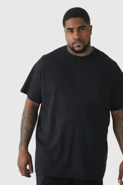 Clearance boohooMAN Plus Rose Floral Back Print T-shirt black